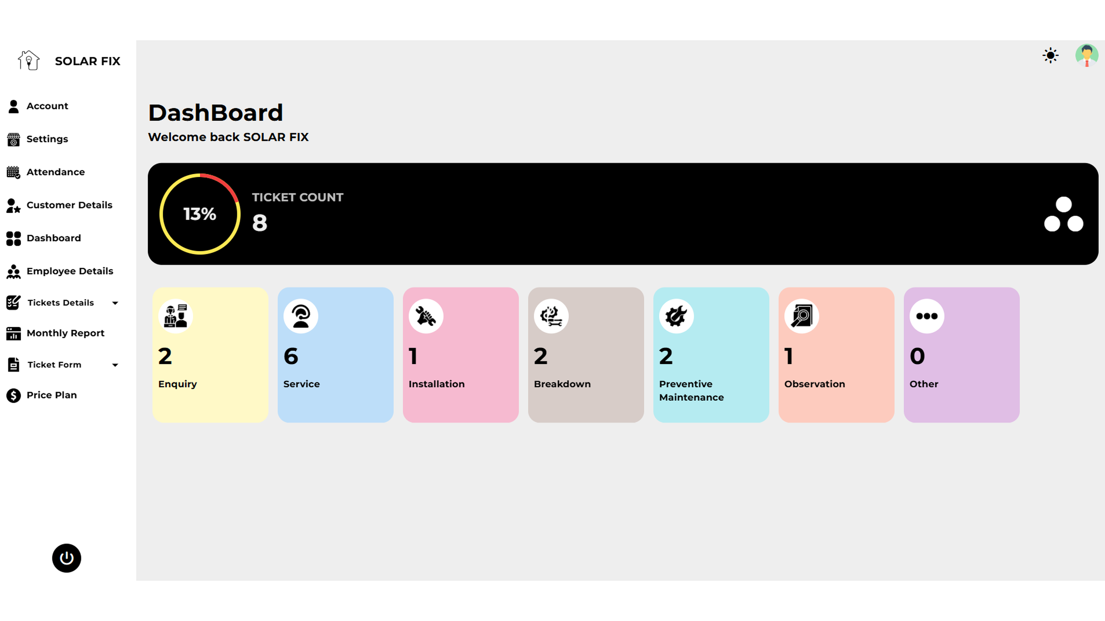 Solar Fix Dashboard